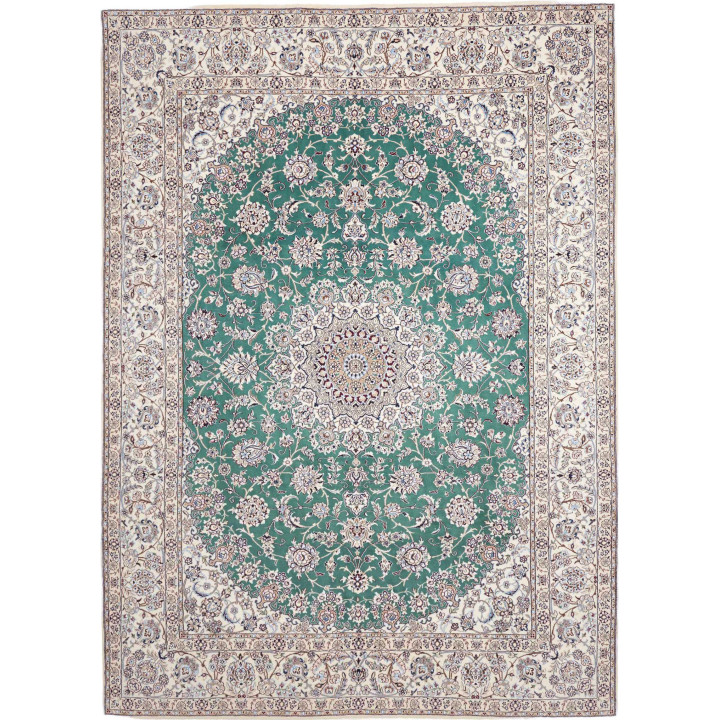 Hand Made Rug Nain 9la Persia 252x350 Green Ivo