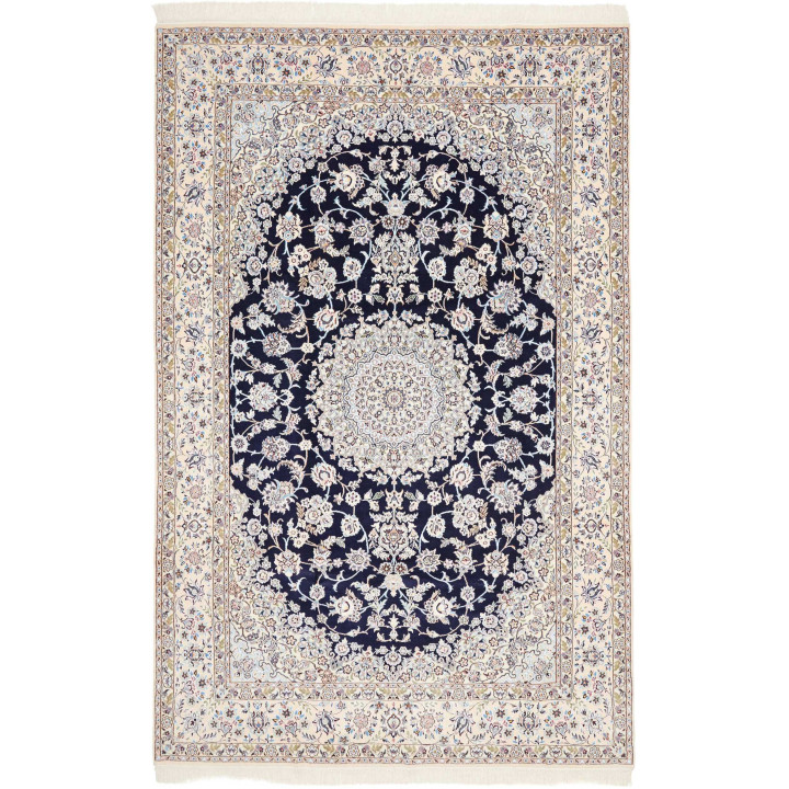 Hand Made Rug Nain 9la Persia 200x312 Dark Blue