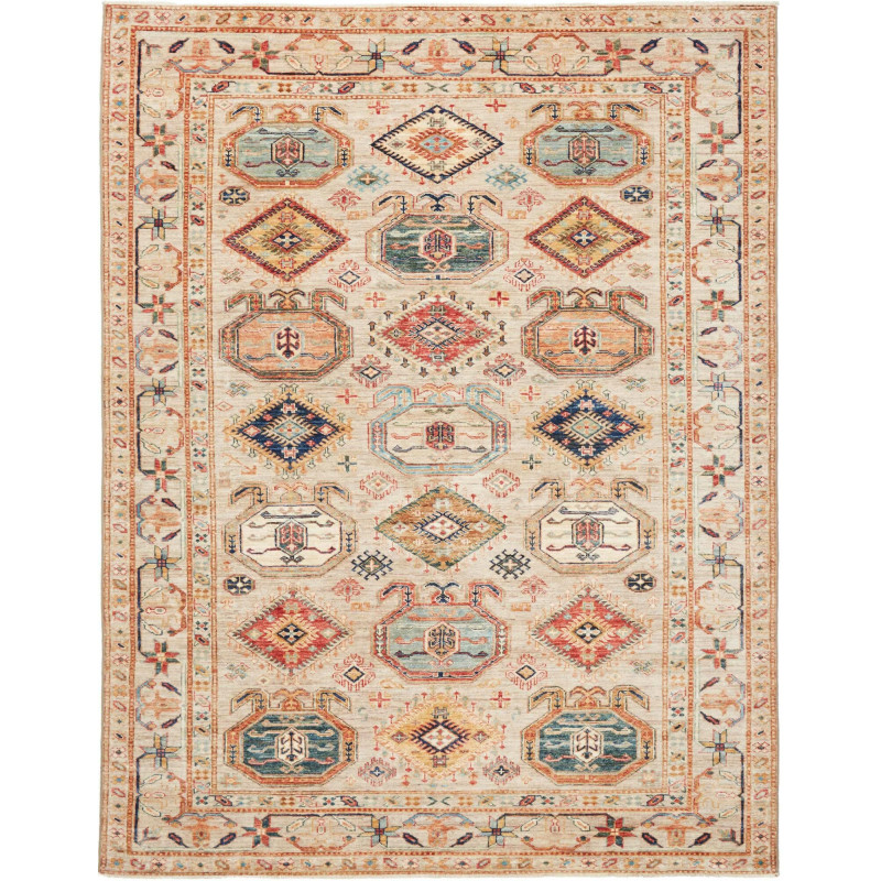 Rug Kazak Fine Pakistan 167x218 Beige Cream