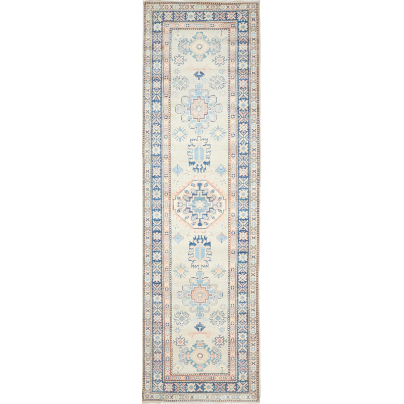 Rug Kazak Afghanistan 90x312 Beige Blue