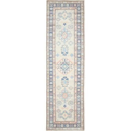 Rug Kazak Afghanistan 90x312 Beige Blue