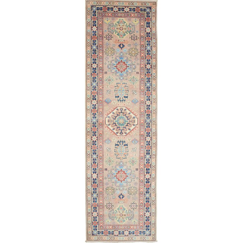 Rug Kazak Afghanistan 81x287 Beige Blue