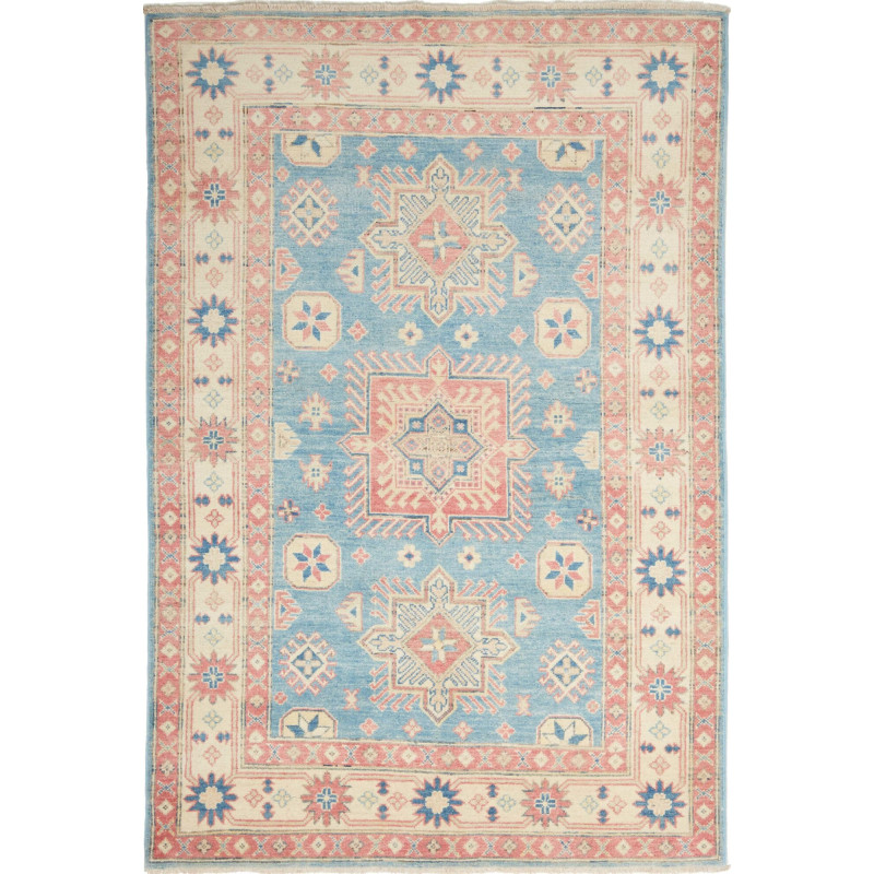 Rug Kazak Afghanistan 122x182 Cerulean Blue Cre