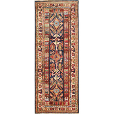 Rug Kazak Fine Pakistan 77x200 Blue Red