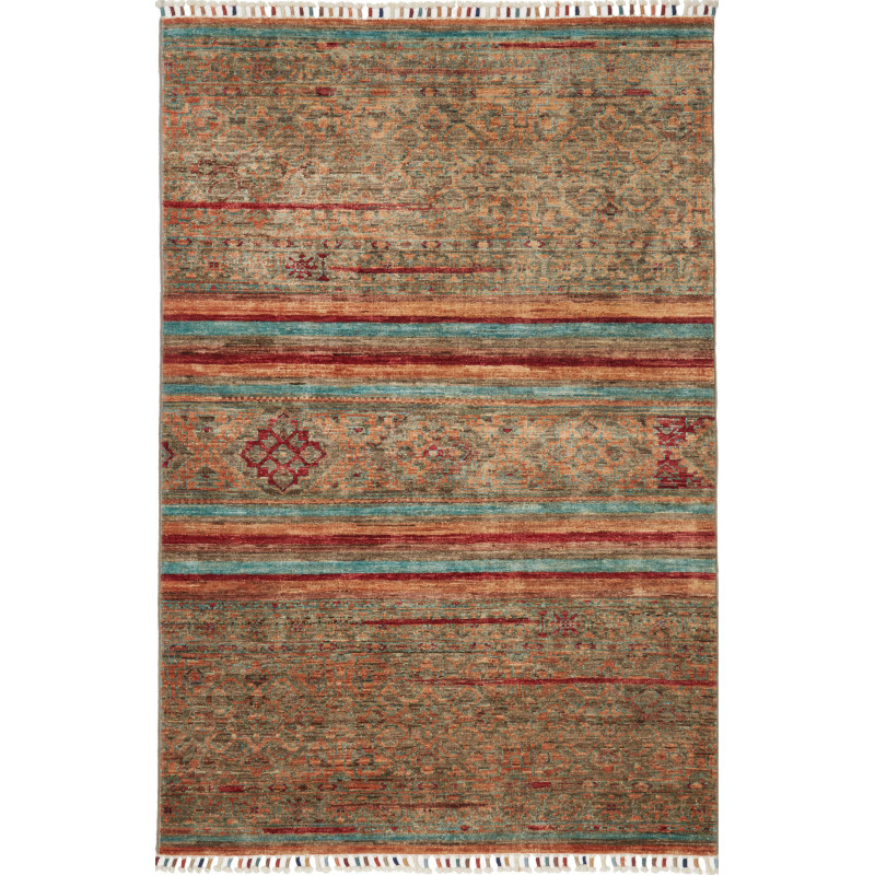 Rug Rubin Pakistan 101x153 Terracotta Turquoise