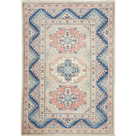 Rug Kazak Afghanistan 96x141 Beige Navy Blue