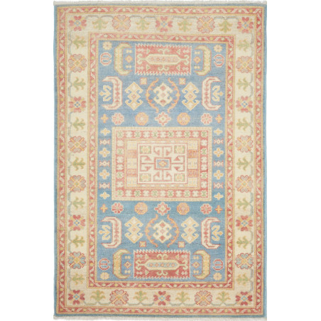 Rug Kazak Afghanistan 98x134 Light Blue Cream