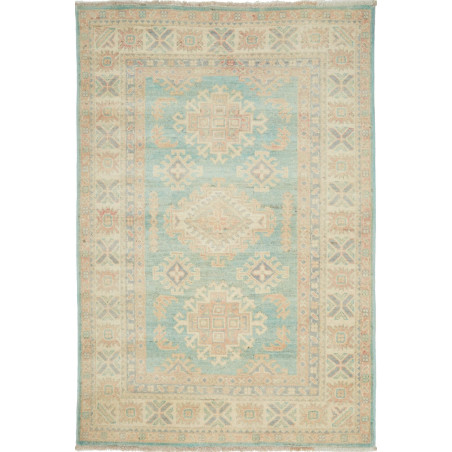Rug Kazak Afghanistan 103x151 Muted Aqua Cream