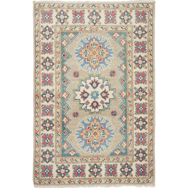 Rug Kazak Afghanistan 62x94 Beige Blue