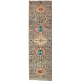 Hand Made Rug Floralia Pakistan 81x295 Taupe Mu
