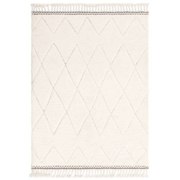 Tappeto Fes geometrico crema e grigio chiaro 200