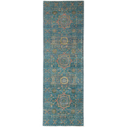 Tappeto Originale Kairo Pakistan 80x245 Blu Pet