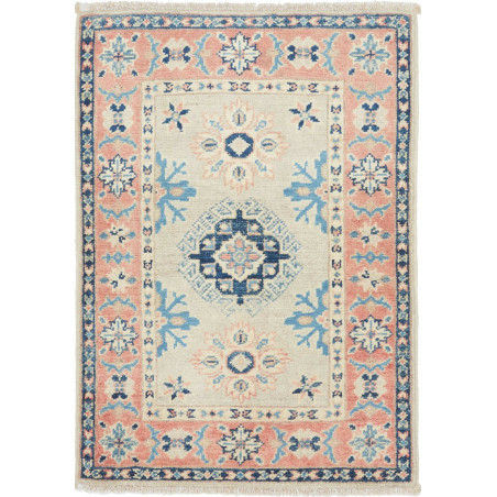 Rug Kazak Afghanistan 61x86 Cream Blue