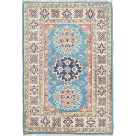 Rug Kazak Afghanistan 62x90 Light Blue Cream
