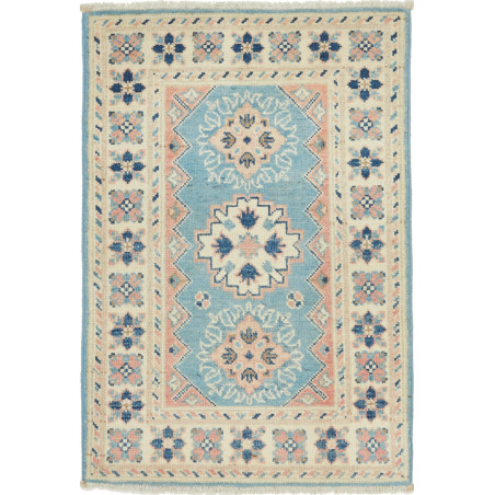 Rug Kazak Afghanistan 63x92 Light Blue Cream