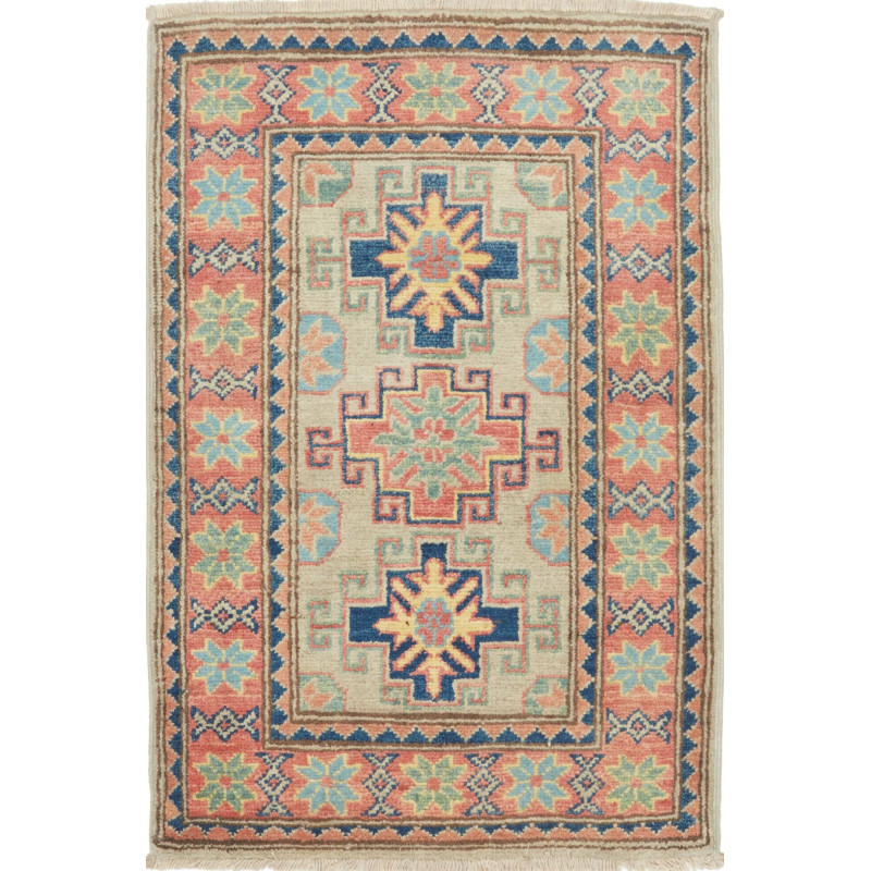 Rug Kazak Afghanistan 57x87 Beige Coral