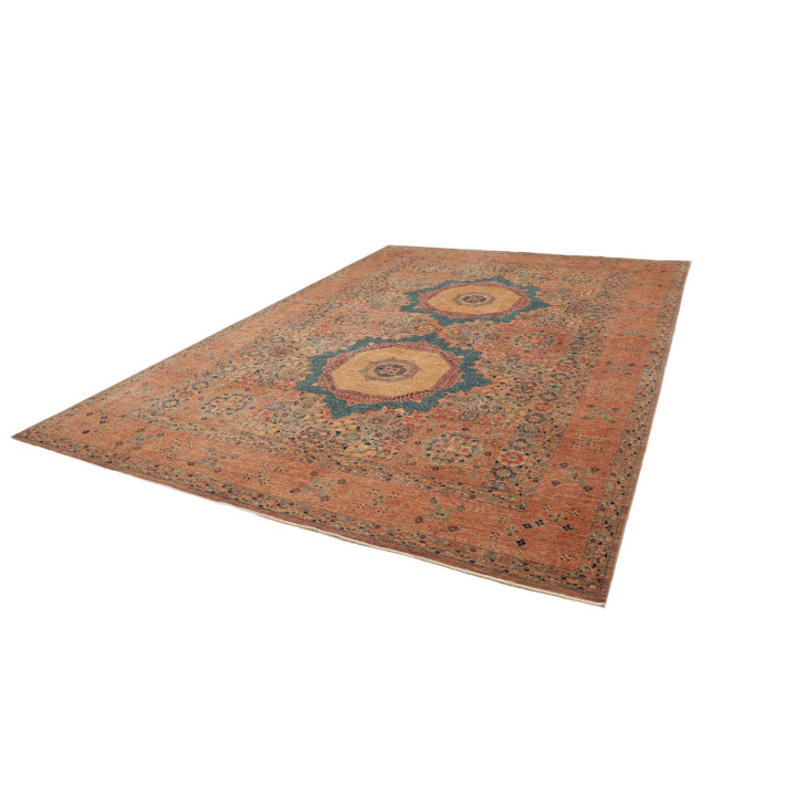Hand Made Rug Kairo Pakistan 305x430 Rust Teal