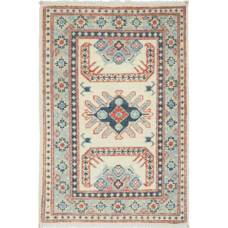 Rug Kazak Afghanistan 60x90 Cream Blue