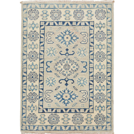 Rug Kazak Afghanistan 66x93 Ivory Indigo Blue