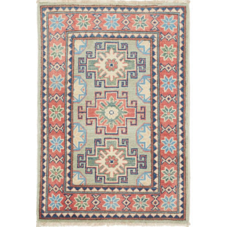 Rug Kazak Afghanistan 61x89 Sage Green Terracot
