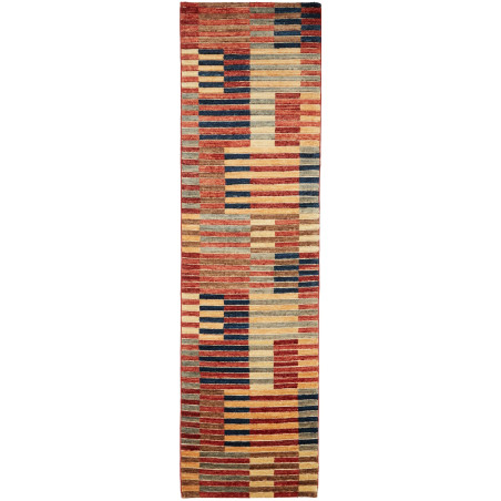 Rug Barjesta Pakistan 79x298 Terracotta Navy Bl
