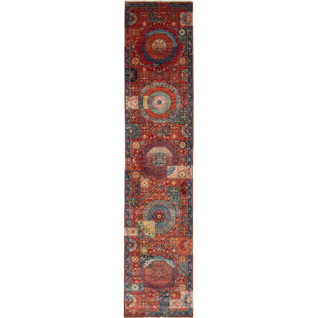 Rug Mamlouk Pakistan 85x393 Brick Red Blue