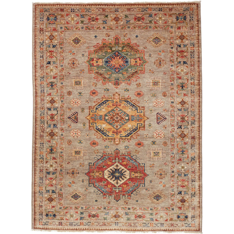 Rug Kazak Fine Pakistan 153x209 Taupe Grey Terr