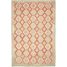 Hand Made Rug Kilim Afghanistan 205x306 Orange