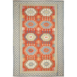 Hand Made Rug Kilim Afghanistan 206x308 Red Lig