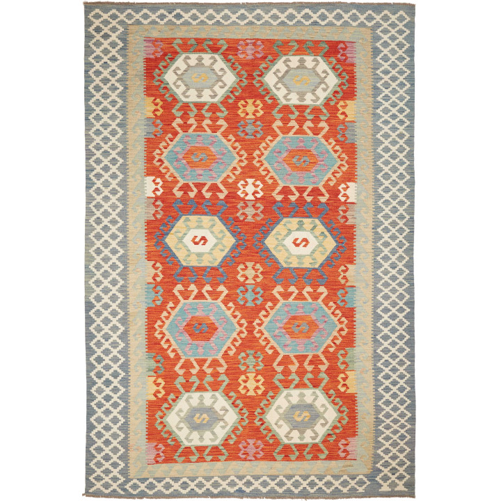 Hand Made Rug Kilim Afghanistan 206x308 Red Lig
