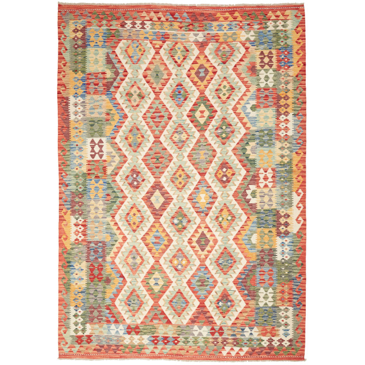 Hand Made Rug Kilim Afghanistan 205x293 Red Bei
