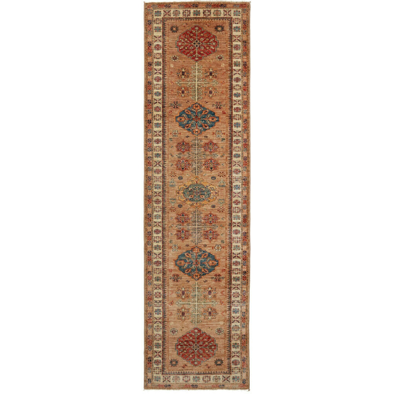 Rug Kazak Fine Pakistan 82x297 Terracotta Beige