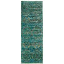 Rug Mamlouk Pakistan 77x217 Turquoise Rust Gold