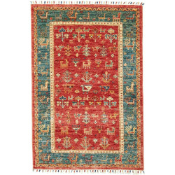 Rug Rubin Pakistan 82x122 Terracotta Red Teal B