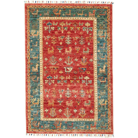Rug Rubin Pakistan 82x122 Terracotta Red Teal B