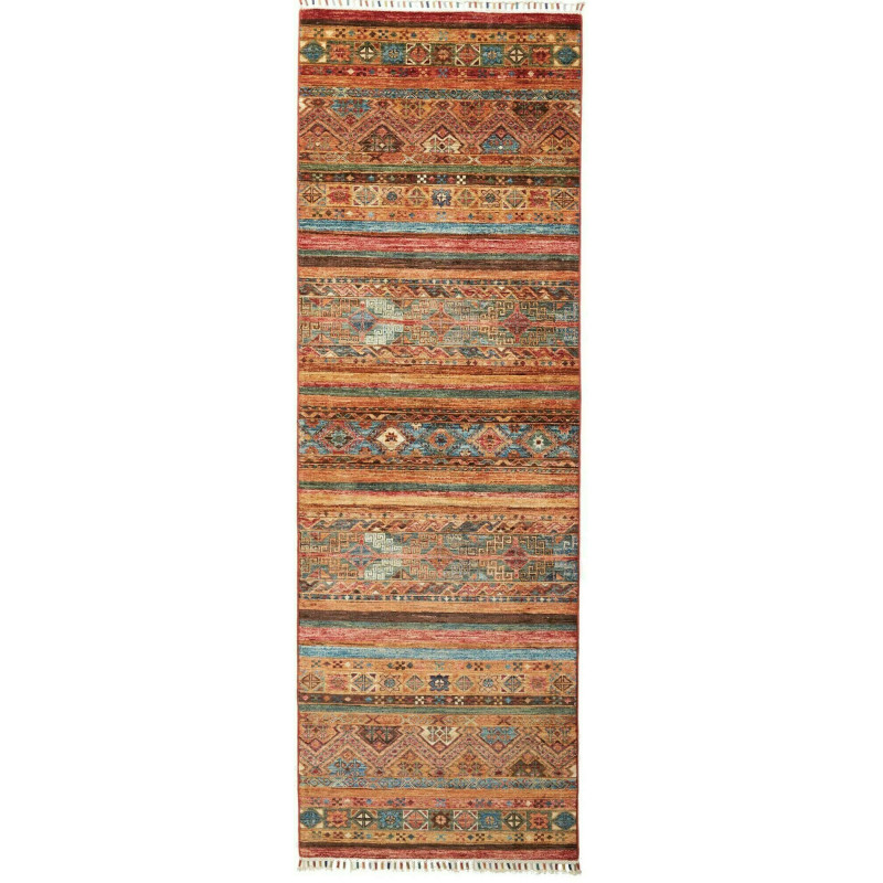 Rug Samarkand Pakistan 80x250 Terracotta Teal