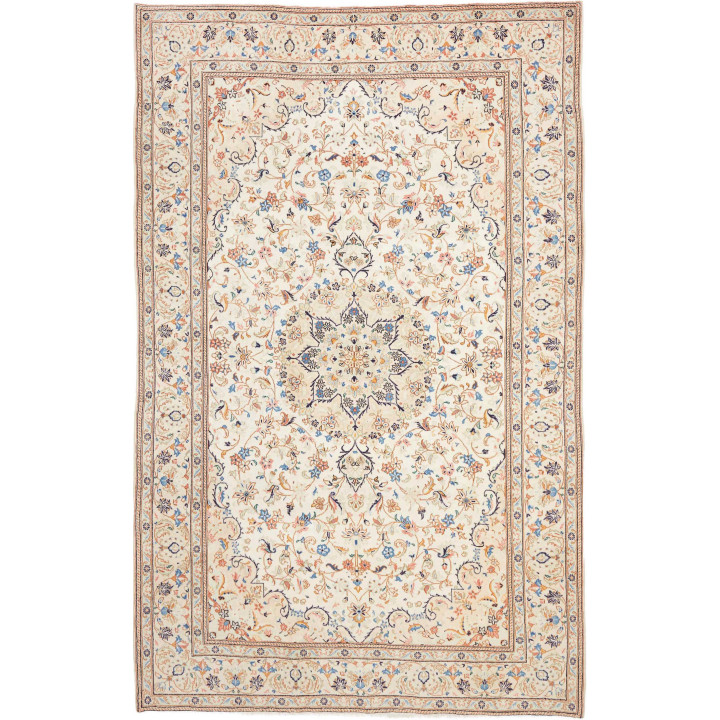 Hand Made Rug Kashan Persia 202x322 Ivory Blue