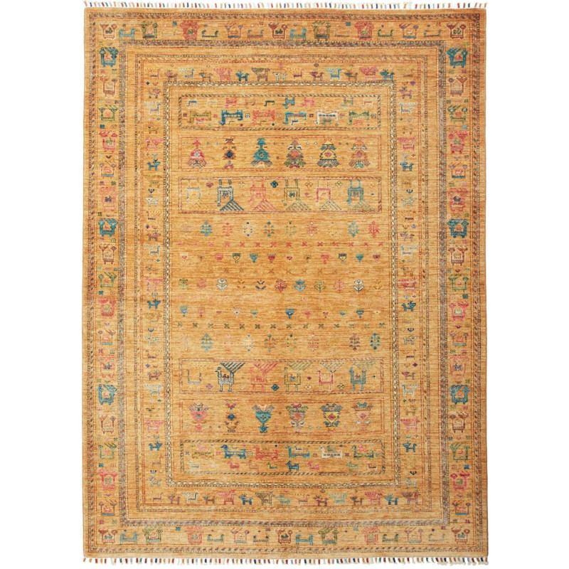 Rug Rubin Pakistan 170x230 Ochre Yellow Teal