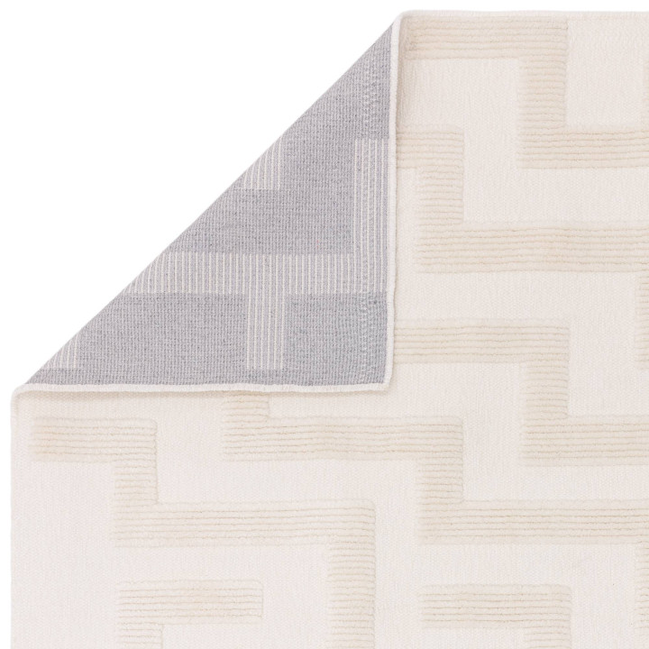 Tappeto Freja geometrico bianco e beige chiaro 1