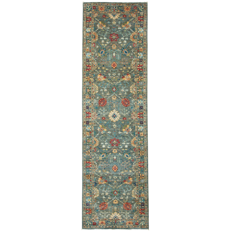 Rug Shahi Fine Pakistan 83x298 Petrol Green Bur