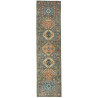 Rug Tribal Pakistan 80x303 Petrol Green Orange