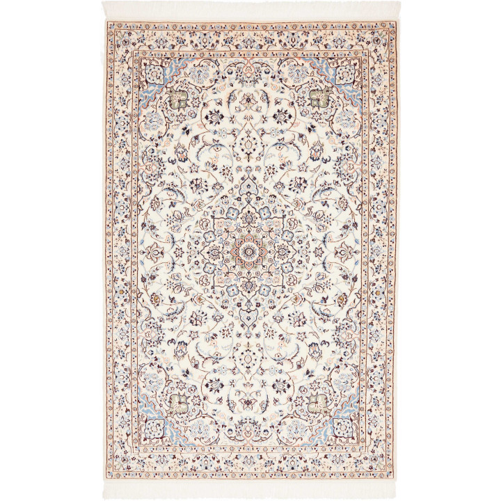 Hand Made Rug Nain 9la Persia 132x208 Ivory Blu
