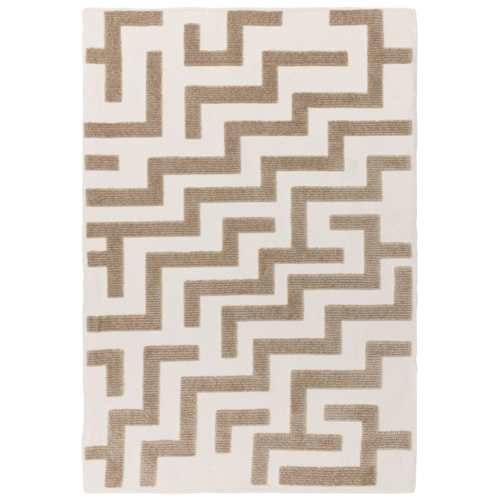 Rug Freja geometric beige ivory 80x150 cm
