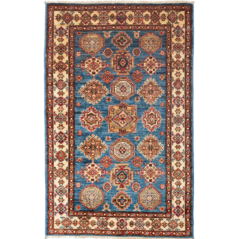 Rug Kazak Fine Pakistan 101x151 Blue Beige