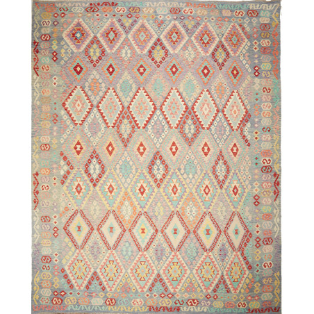 Rug Kilim Afghanistan 368x442 Grey-blue Turquoi