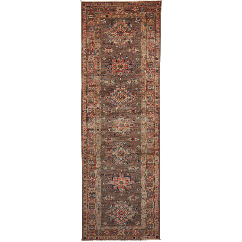 Rug Kazak Fine Pakistan 85x256 Earthy Brown Of