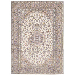 Hand Made Rug Kashan Persia 245x340 Ivory Taupe
