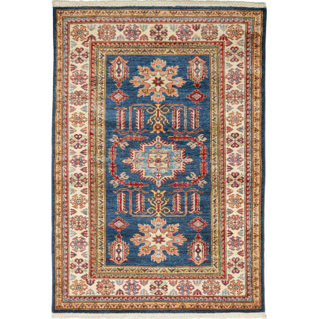 Rug Kazak Fine Pakistan 103x148 Dark Blue Cream