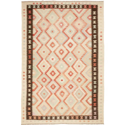 Rug Kilim Afghanistan 200x295 Cream Rust Orange