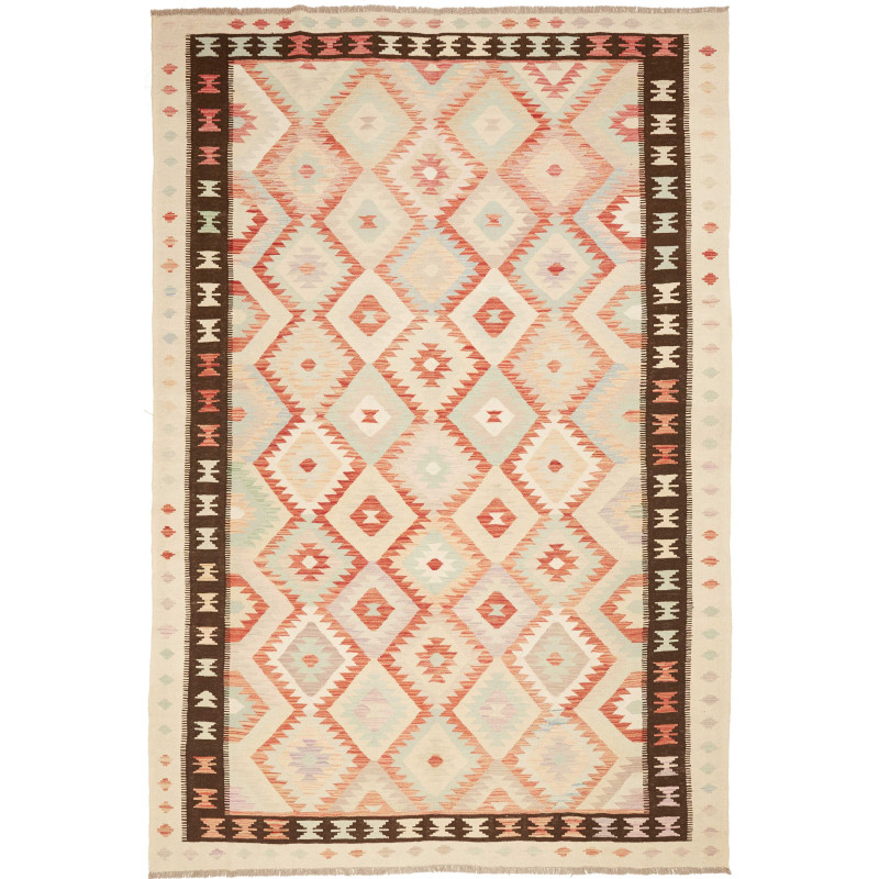 Rug Kilim Afghanistan 200x295 Cream Rust Orange